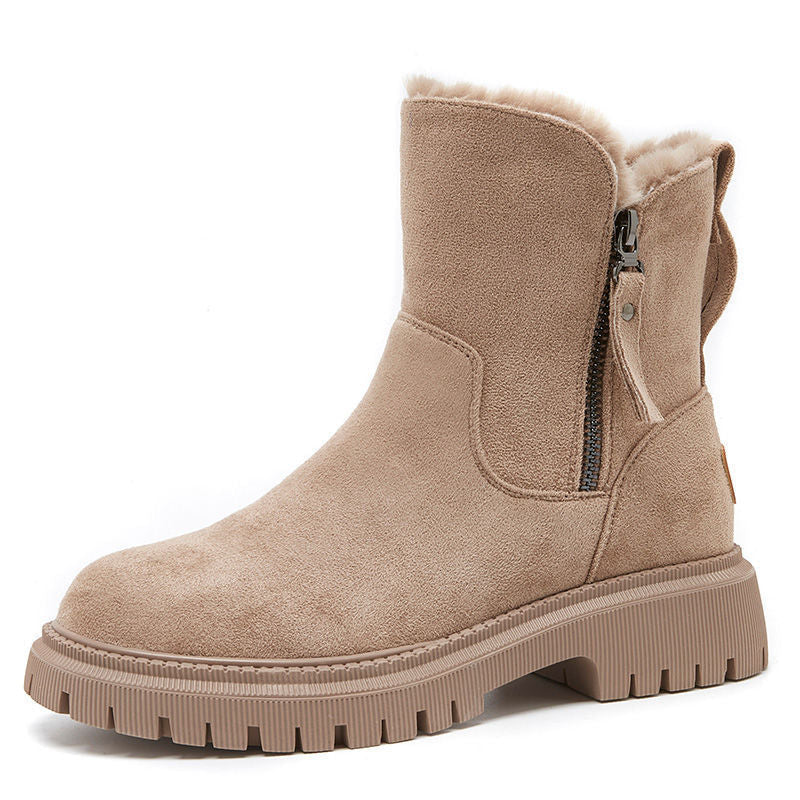 Bota Feminina de Inverno Aveludada - Aprico