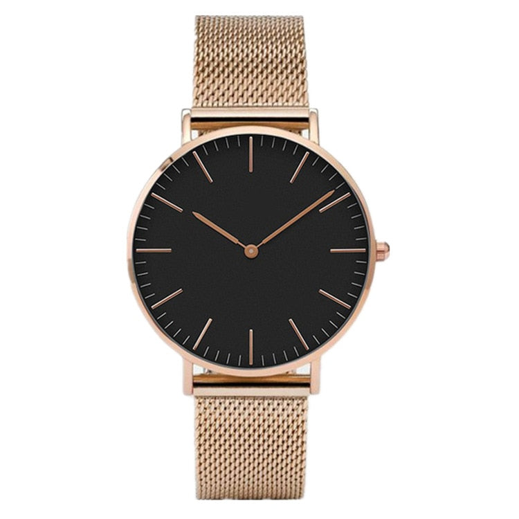 Relógio Feminino Minimalista Com Pulseira de Aço Inoxidável